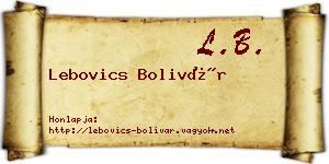 Lebovics Bolivár névjegykártya