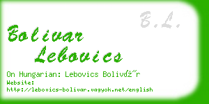 bolivar lebovics business card